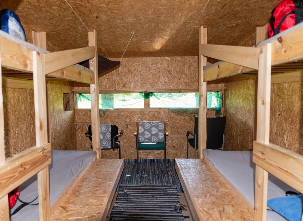 bear watching hide interior view