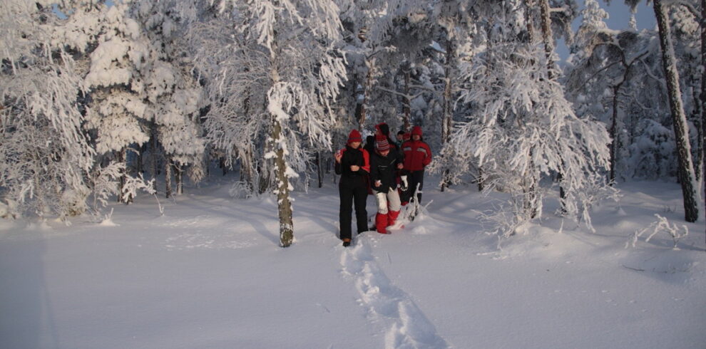 Schneeschuhe wanderung in Estland.