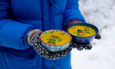 campfire soup winter baltics experience